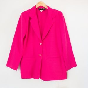 Casablanca | Vintage 80's/90's Hot Pink Minimalist  Long Sleeve Blazer | Size 10